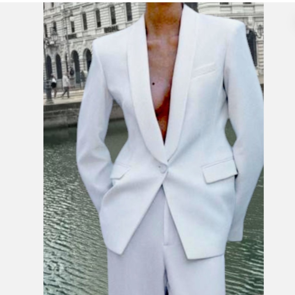 Zara NWT white tuxedo blazer suit jacket 2389/198